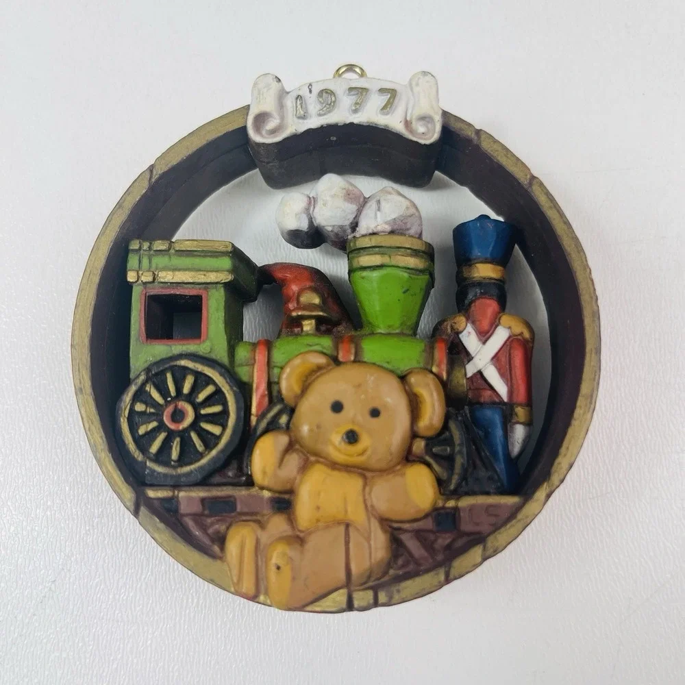VTG Hallmark Ornament Nostalgia Toys Train Soldier Christmas 1977
